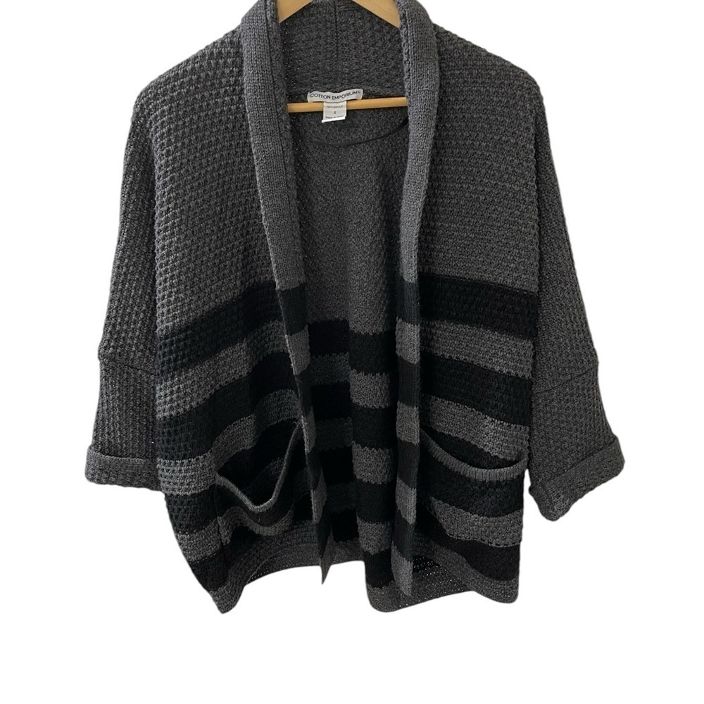 Cotton Emporium Open Front Oversized Size Small Oversized  Boyfriend Cardigan